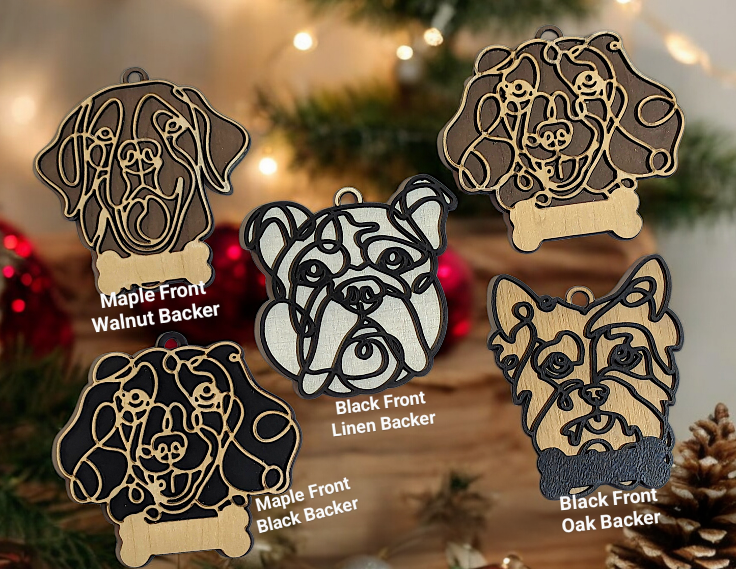 Line Art Dog Ornament