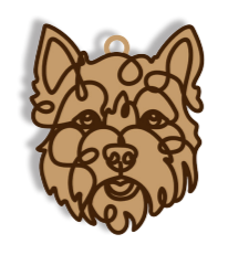 Line Art Dog Ornament - NO Bone